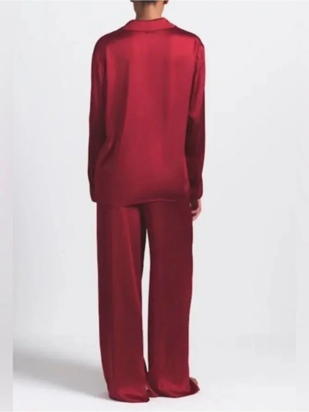 ♥️ SKIMS Woven Shine Sleep Long Sleeve Set | Brick | S | NWT 🏷️